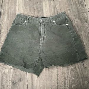 BDG Urban Outfitters Olive Green Mom High-Rise Mini Shorts